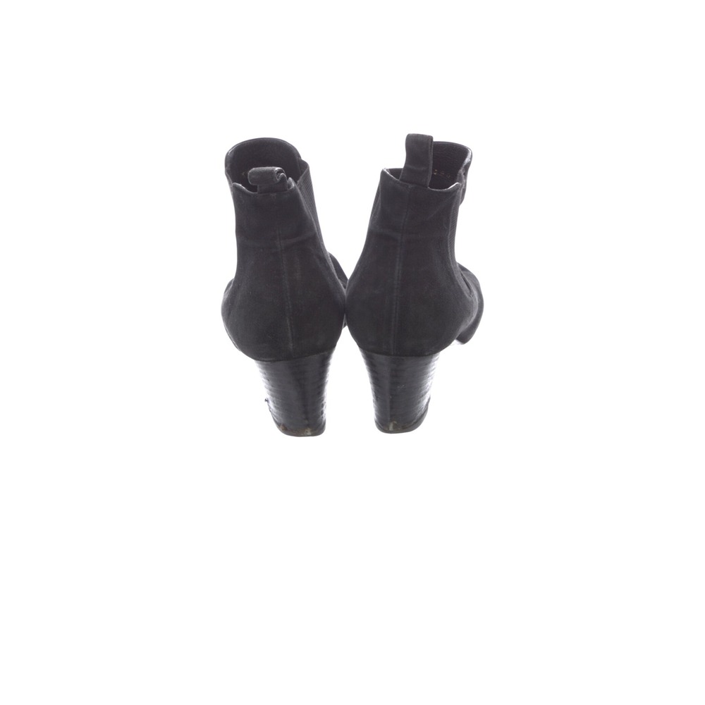 Gucci Suede Chelsea Boots Womens 8.5 Black Good Block Heel Pointed Toe Ankle - Picture 5 of 6